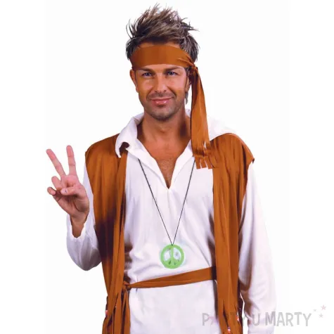 xx stdo zestaw dla doroslych hipis opaska bluzka z kamizelka spodnie pasek rozm 56