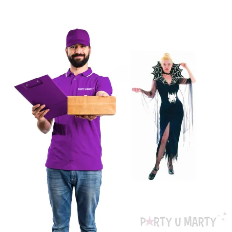 xx stdo zestaw dla doroslych pajecza wdowa sukienka z rekawami i kolnierzem pasek rozm s