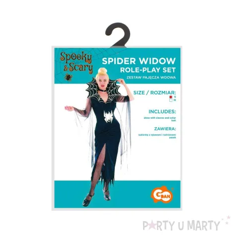 xx stdo zestaw dla doroslych pajecza wdowa sukienka z rekawami i kolnierzem pasek rozm s