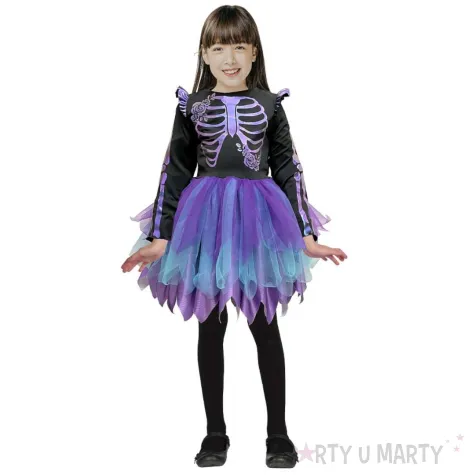 xx stdz stroj dla dzieci fioletowy kosciotrup sukienka rozm 120 130 cm