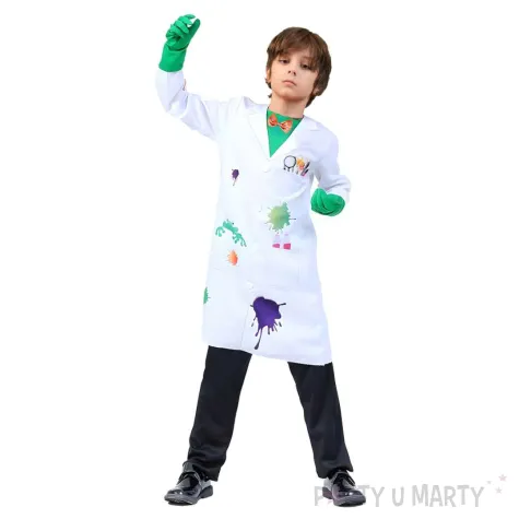 xx stdz stroj dla dzieci szalony naukowiec plaszcz rozm 130 140 cm