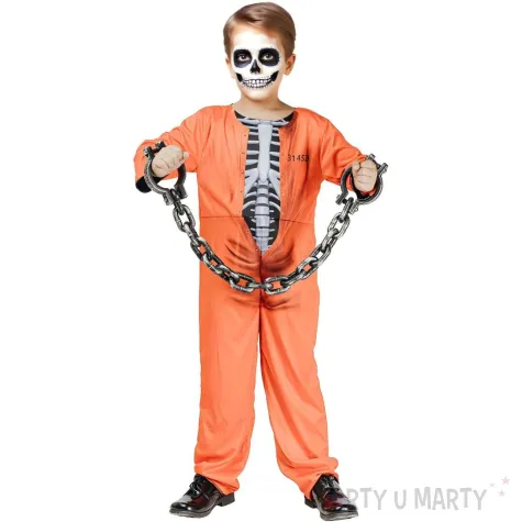 xx stdz stroj dla dzieci wiezienny kosciotrup dwustronny kombinezon rozm 120 130 cm