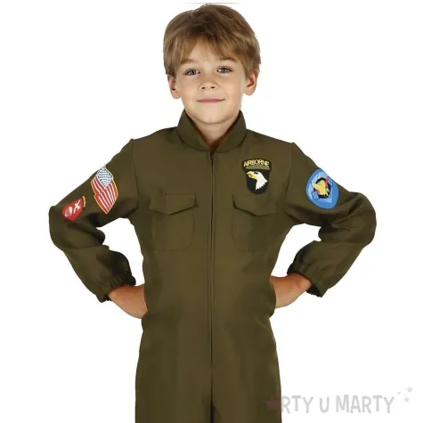 xx stdz stroj dla dzieci zielony pilot kombinezon rozm 110 120 cm