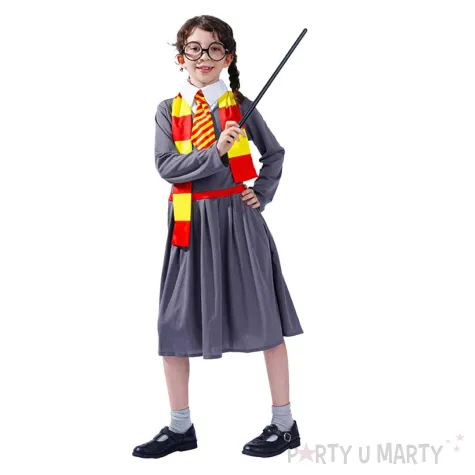 xx stdz zestaw dla dzieci czarodziejka sukienka z krawatem szalik rozm 130 140 cm