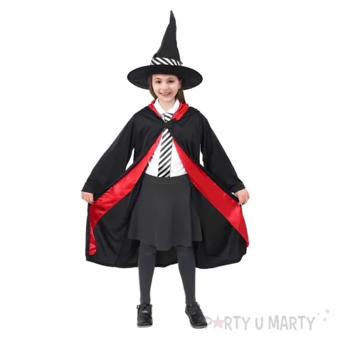 xx stdz zestaw dla dzieci czarownik kapelusz peleryna rozm 130 140 cm