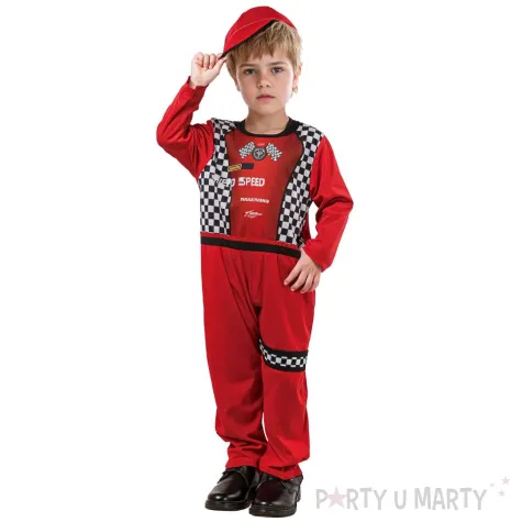 xx stdz zestaw dla dzieci czerwony kierowca rajdowy kombinezon czapka rozm 92 104 cm