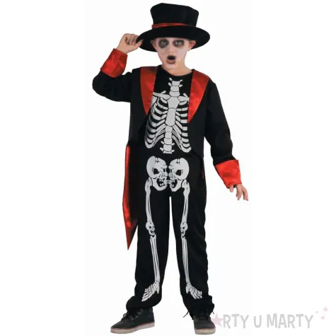 xx stdz zestaw dla dzieci elegancki kosciotrup kombinezon marynarka kapelusz rozm 130 140 cm