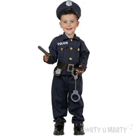 xx stdz zestaw dla dzieci elegancki policjant bluzka spodnie pasek czapka kajdanki krotkofal