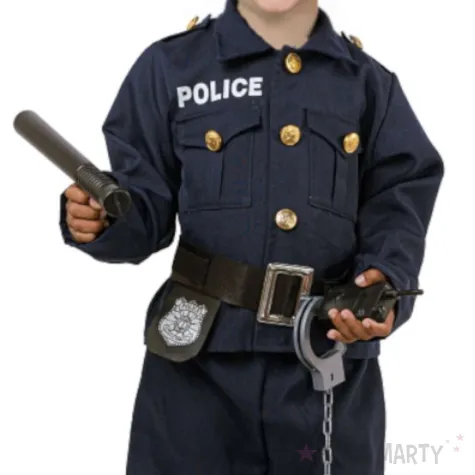 xx stdz zestaw dla dzieci elegancki policjant bluzka spodnie pasek czapka kajdanki krotkofal