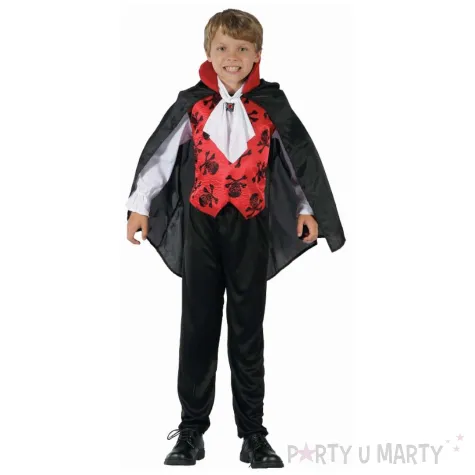 xx stdz zestaw dla dzieci elegancki wampir bluzka z kamizelka peleryna zabot rozm 130 140 cm