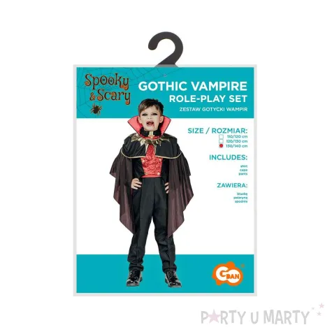 xx stdz zestaw dla dzieci gotycki wampir bluzka peleryna spodnie rozm 130 140 cm