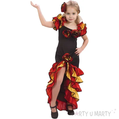 xx stdz zestaw dla dzieci hiszpanska tancerka sukienka ozdoba na wlosy rozm 130 140 cm