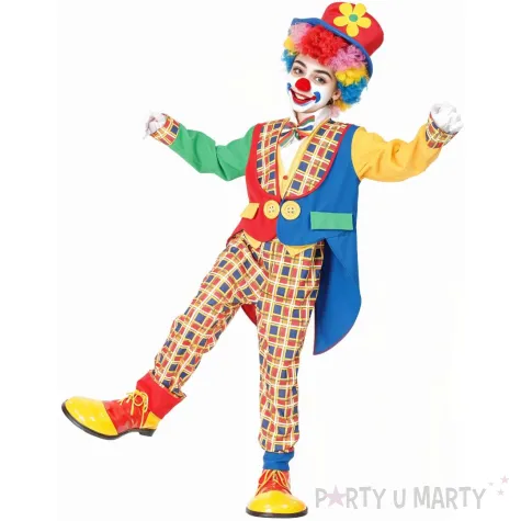 xx stdz zestaw dla dzieci kolorowy klaun bluzka spodnie kapelusz muszka rozm 120 130 cm