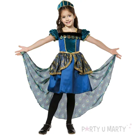 xx stdz zestaw dla dzieci pawia ksiezniczka sukienka opaska rozm 120 130 cm