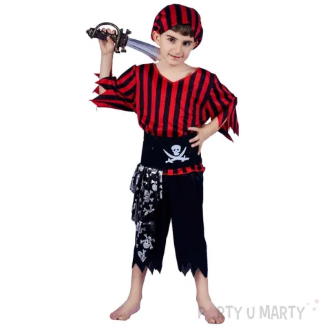 xx stdz zestaw dla dzieci pirat opaska plaszcz pas spodnie rozm 110 120 cm