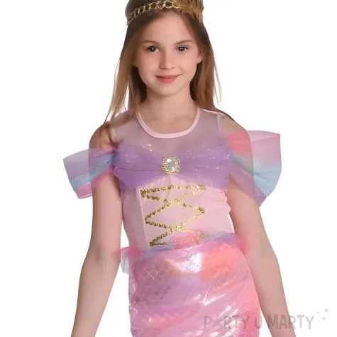 xx stdz zestaw dla dzieci rozowa syrenka sukienka tiara rozm 120 130 cm