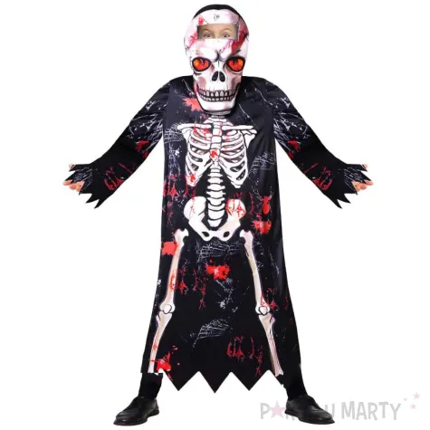xx stdz zestaw dla dzieci upiorny kosciotrup szata kaptur rozm 110 120 cm