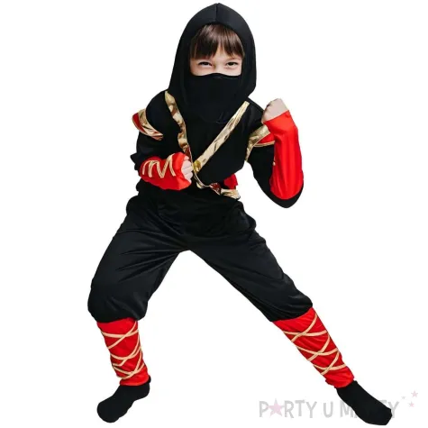 xx stdz zestaw dla dzieci waleczny ninja bluzka z kapturem spodnie pasek maska rozm 110 120