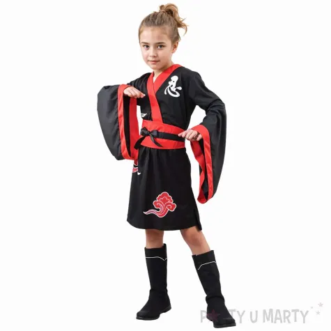 xx stdz zestaw dla dzieci wojowniczka ninja sukienka pasek rozm 130 140 cm