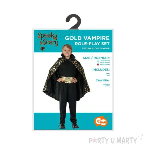 xx stdz zestaw dla dzieci zloty wampir peleryna pasek rozm 130 140 cm
