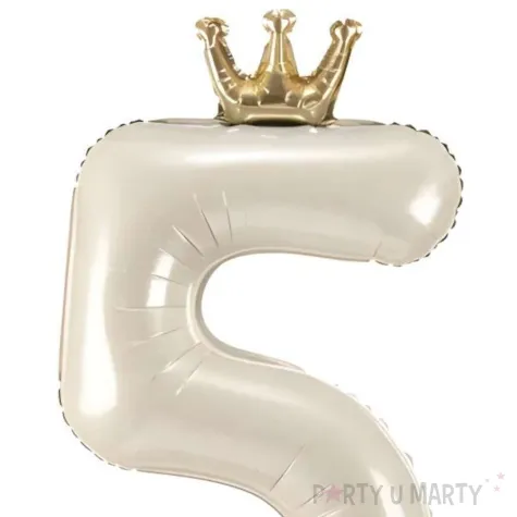 xx stojacy balon foliowy cyfra 5 84 cm jasny krem