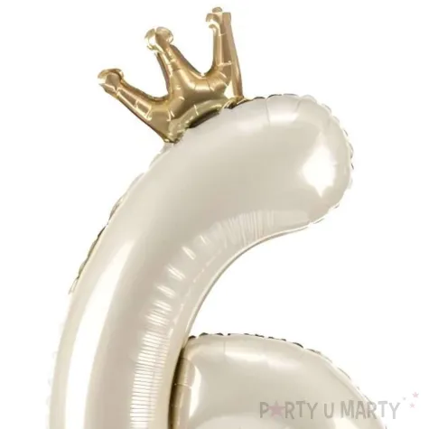 xx stojacy balon foliowy cyfra 6 84 cm jasny krem