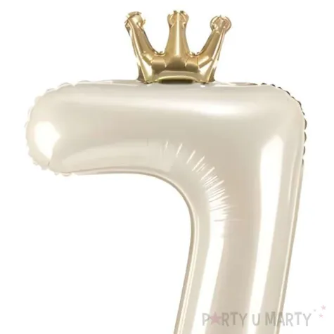 xx stojacy balon foliowy cyfra 7 84 cm jasny krem