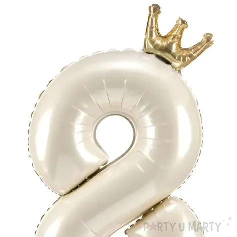 xx stojacy balon foliowy cyfra 8 84 cm jasny krem