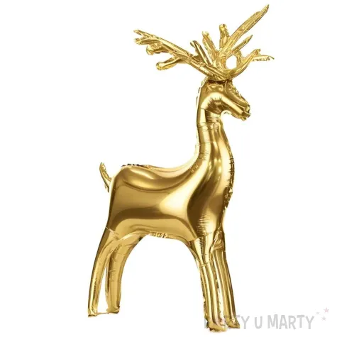 xx stojacy balon foliowy renifer 124 x 80 cm zloty