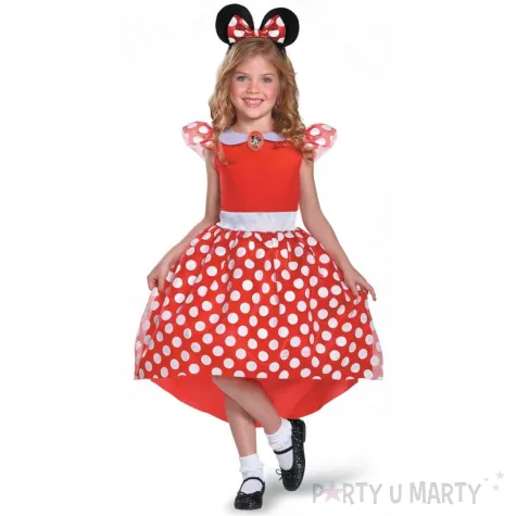 xx stroj red minnie classic minnie mouse licencja rozm m 7 8 lat