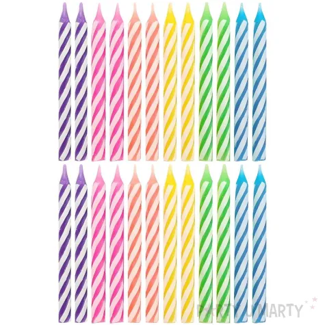 xx su swieczki urodzinowe 24 24 kolorowe z paseczkiem 6 cm
