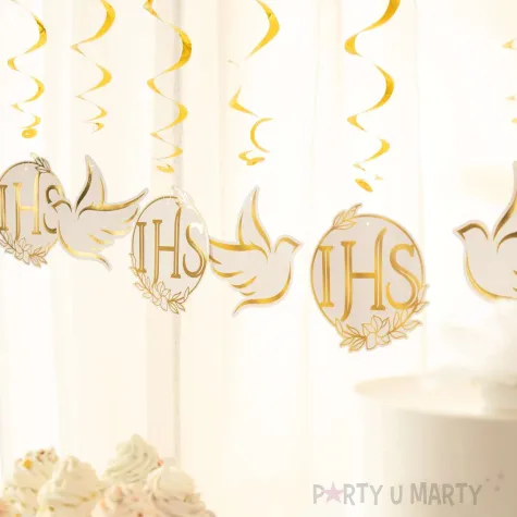 xx swiderki komunia swieta ihs bialo zlote 6 szt