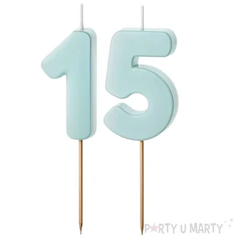 xx swieczki niebieskie cyfry 15