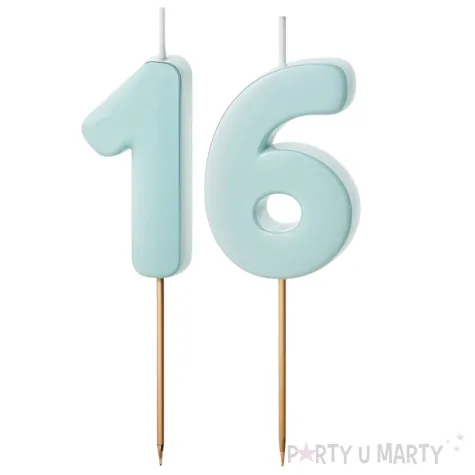 xx swieczki niebieskie cyfry 16