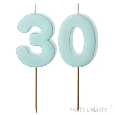 xx swieczki niebieskie cyfry 30