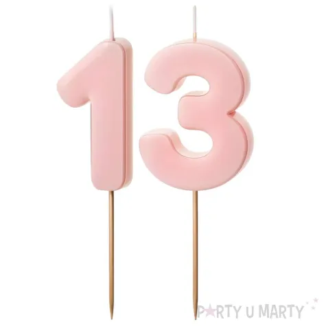 xx swieczki rozowe cyfry 13