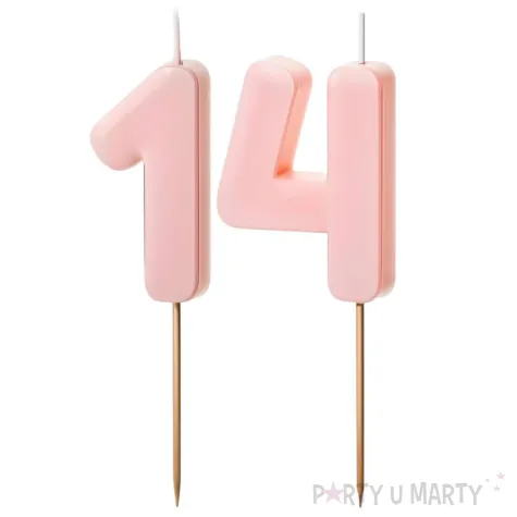 xx swieczki rozowe cyfry 14