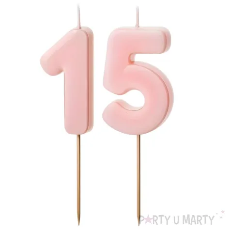 xx swieczki rozowe cyfry 15