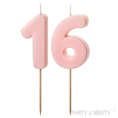 xx swieczki rozowe cyfry 16