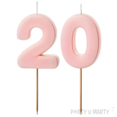xx swieczki rozowe cyfry 20