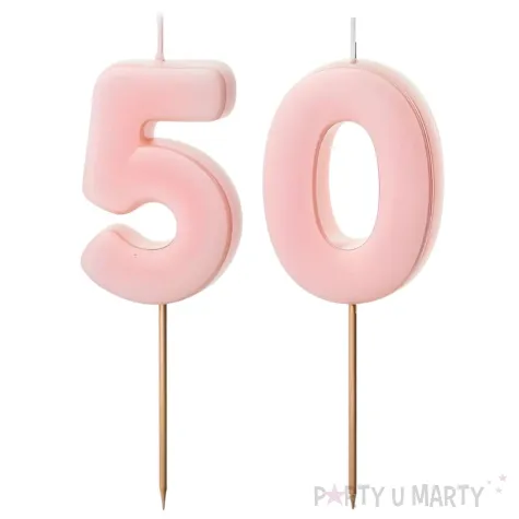 xx swieczki rozowe cyfry 50