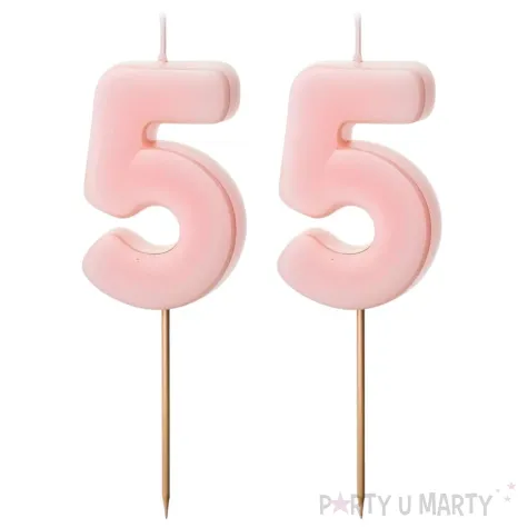 xx swieczki rozowe cyfry 55