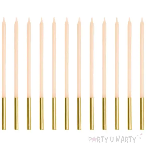 xx swieczki urodzinowe gladkie bezowy 14 cm 1 op 12 szt