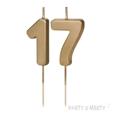 xx swieczki zlote cyfry 17