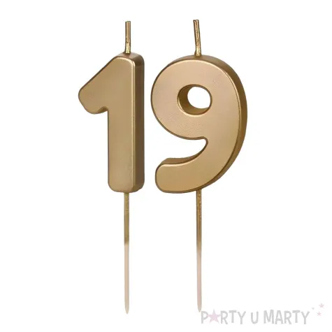 xx swieczki zlote cyfry 19