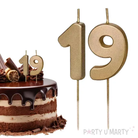 xx swieczki zlote cyfry 19
