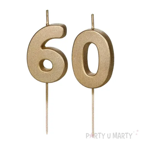 xx swieczki zlote cyfry 60