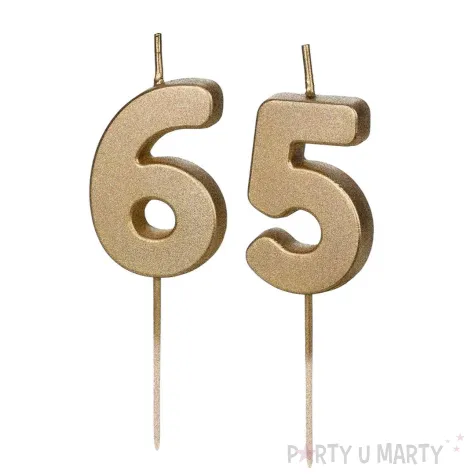 xx swieczki zlote cyfry 65