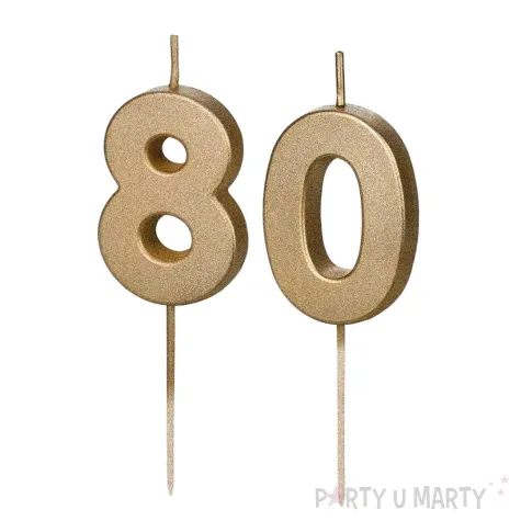 xx swieczki zlote cyfry 80
