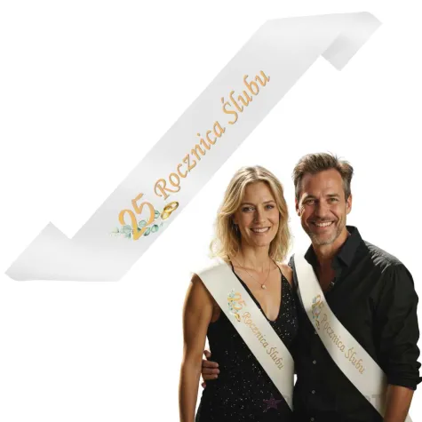 xx szarfa 25 rocznica slubu kolor